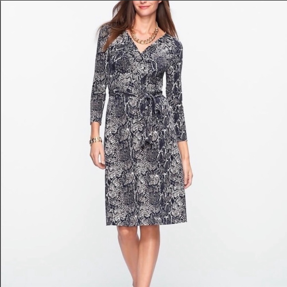 Talbots Petites Snakeskin Faux Wrap Dress
